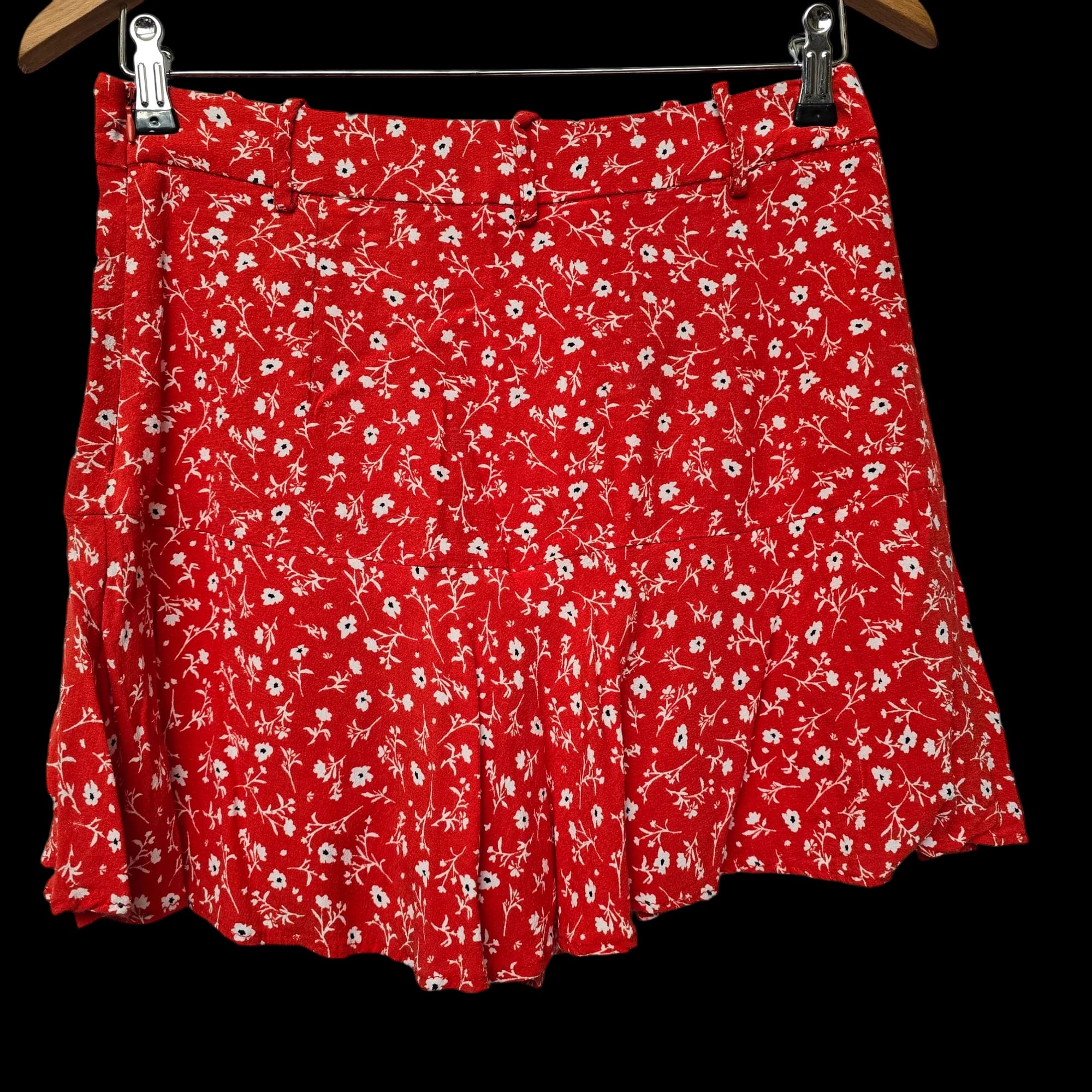 Womens Zara Red Floral Mini Skirt UK 12 - Skirts - 1 - 3521