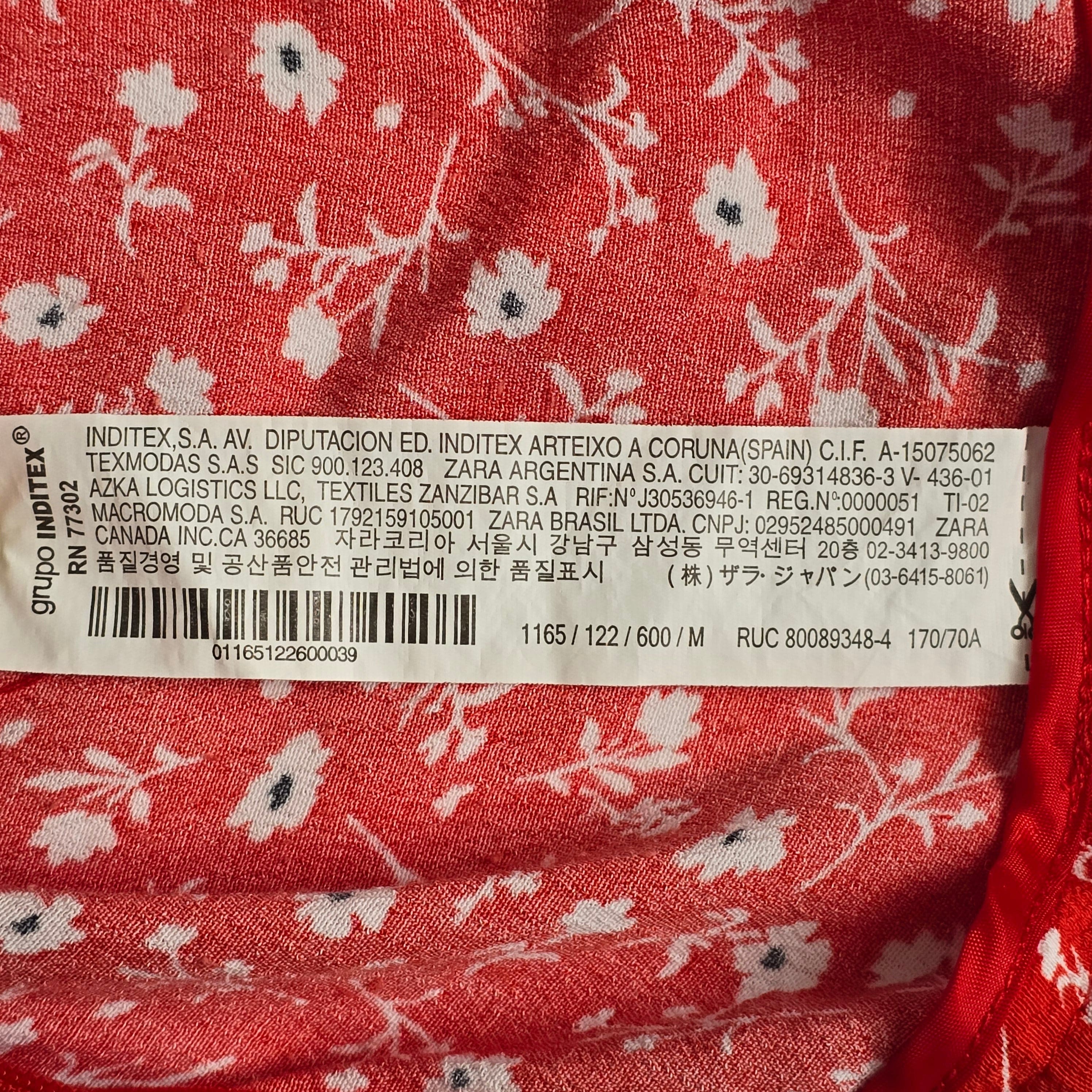 Womens Zara Red Floral Mini Skirt UK 12 - Skirts - 7 - 3521