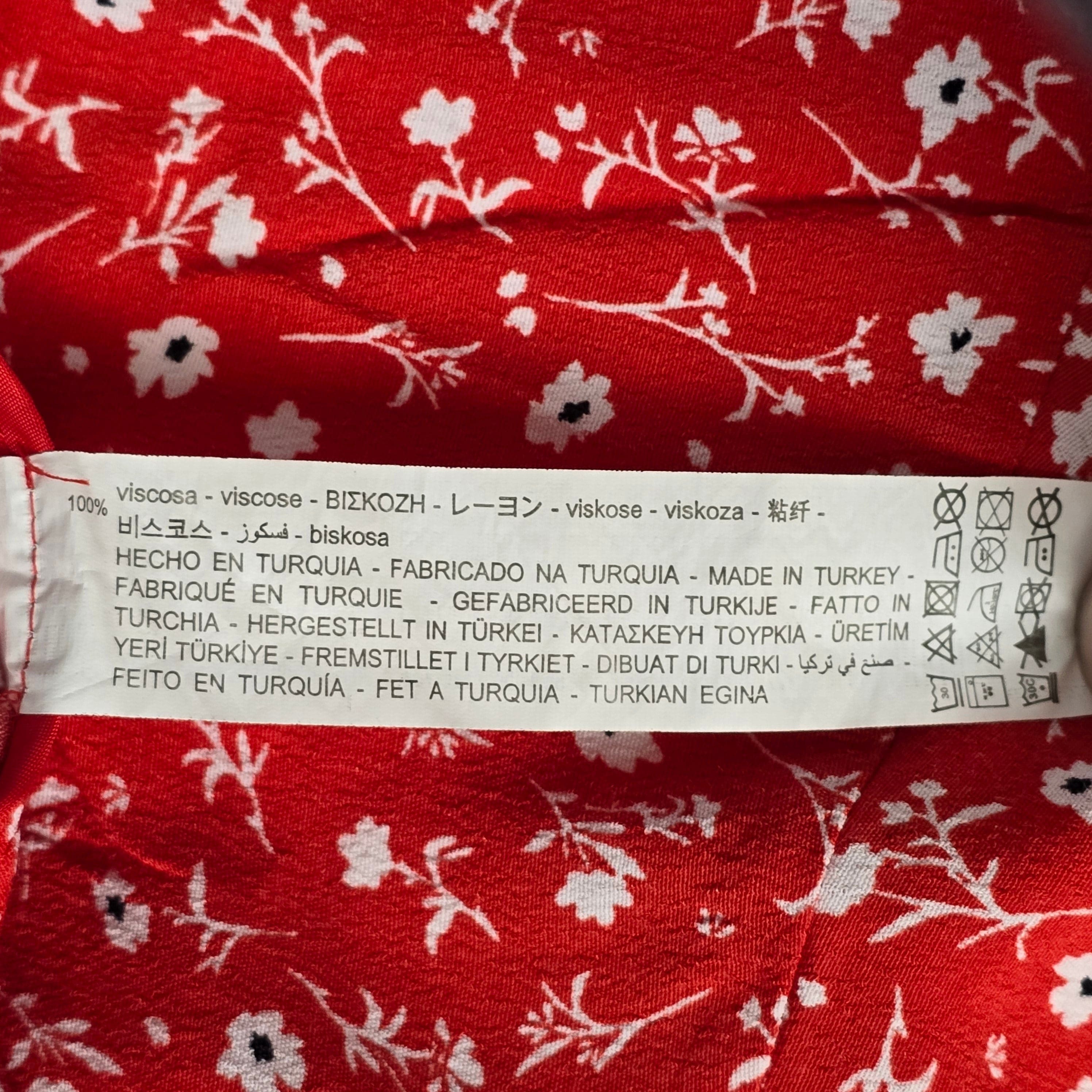 Womens Zara Red Floral Mini Skirt UK 12 - Skirts - 8 - 3521