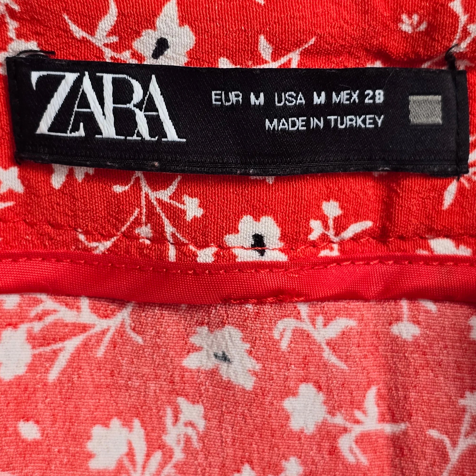 Womens Zara Red Floral Mini Skirt UK 12 - Skirts - 6 - 3521