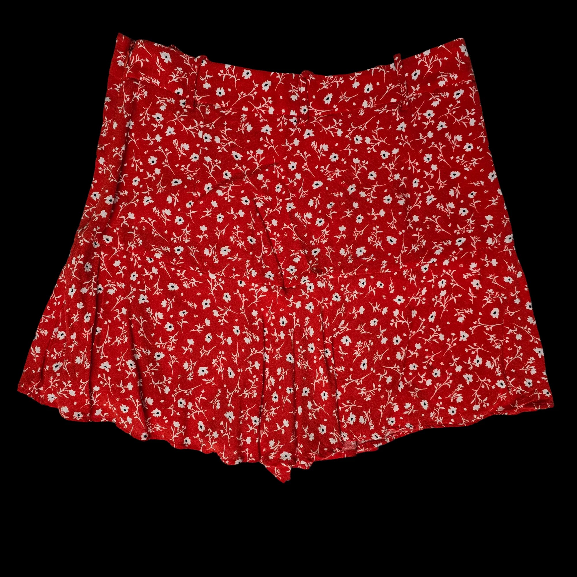 Womens Zara Red Floral Mini Skirt UK 12 - Skirts - 2 - 3521