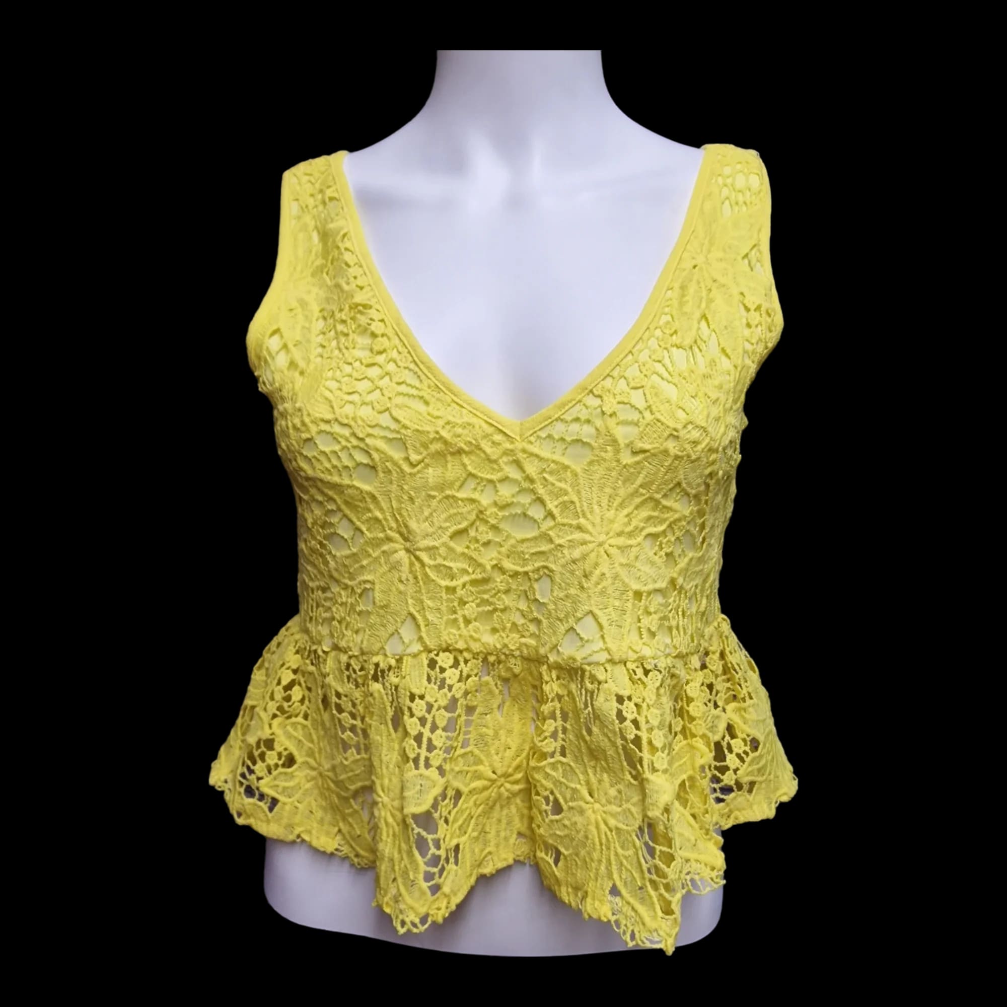 Womens Zara Yellow Crop Top UK 6 - 1 - 976