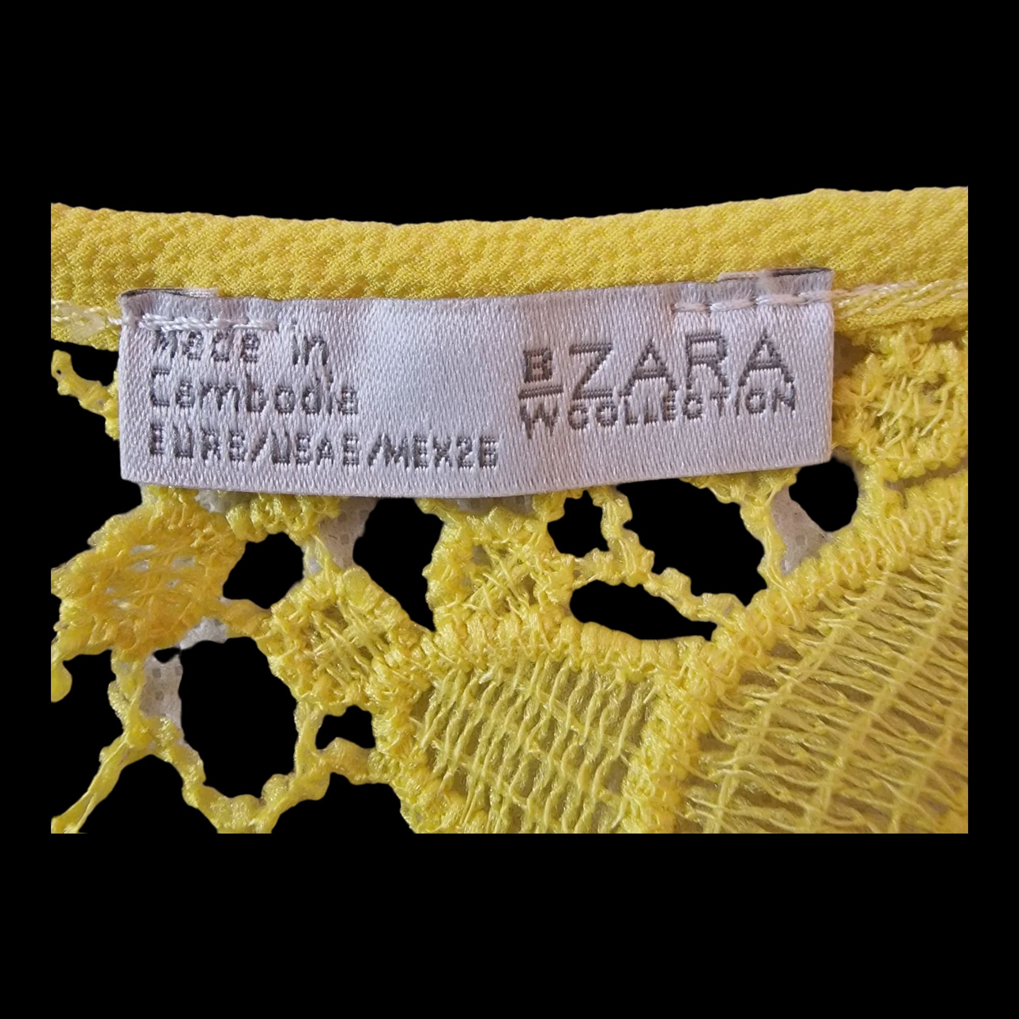 Womens Zara Yellow Crop Top UK 6 - 4 - 976