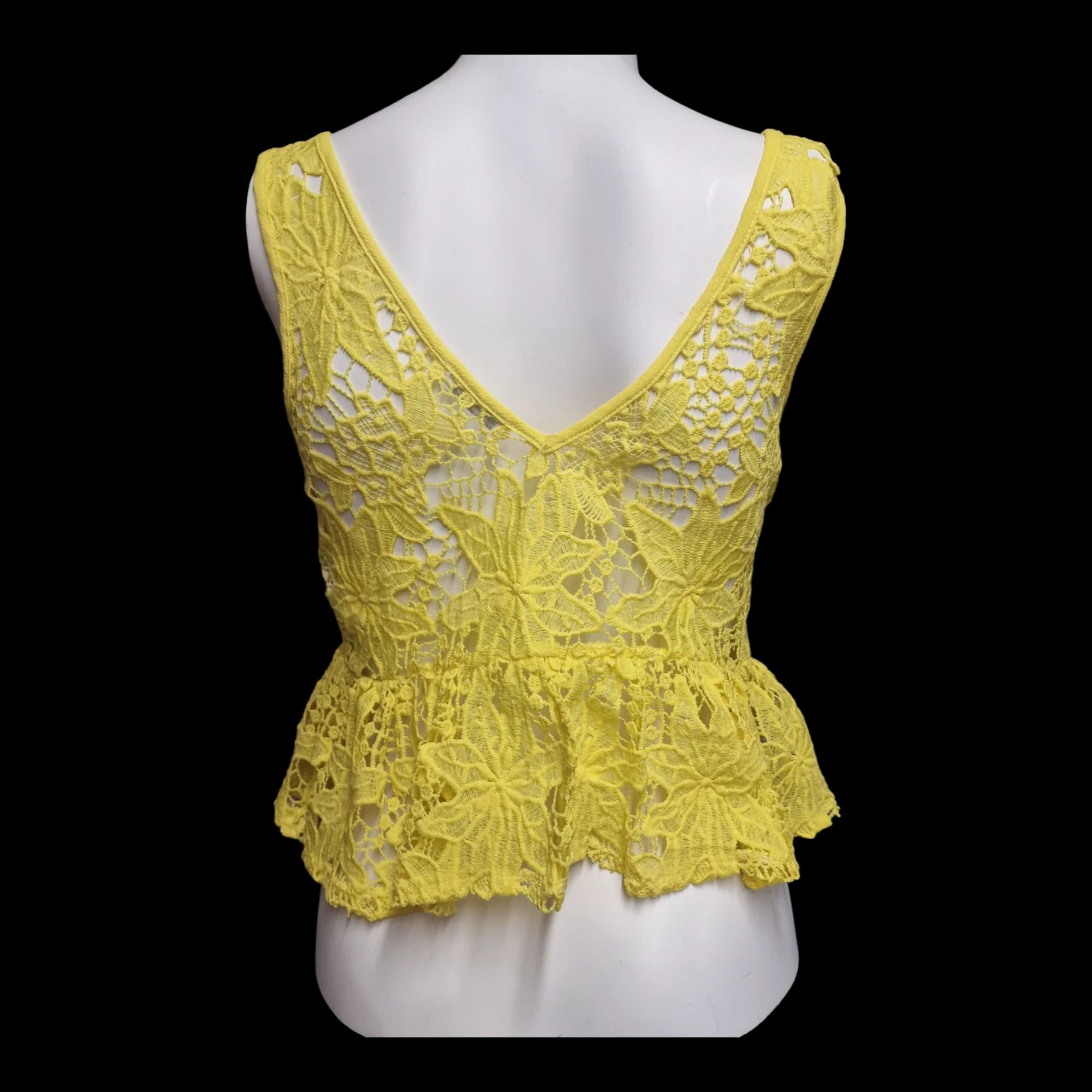 Womens Zara Yellow Crop Top UK 6 - 2 - 976