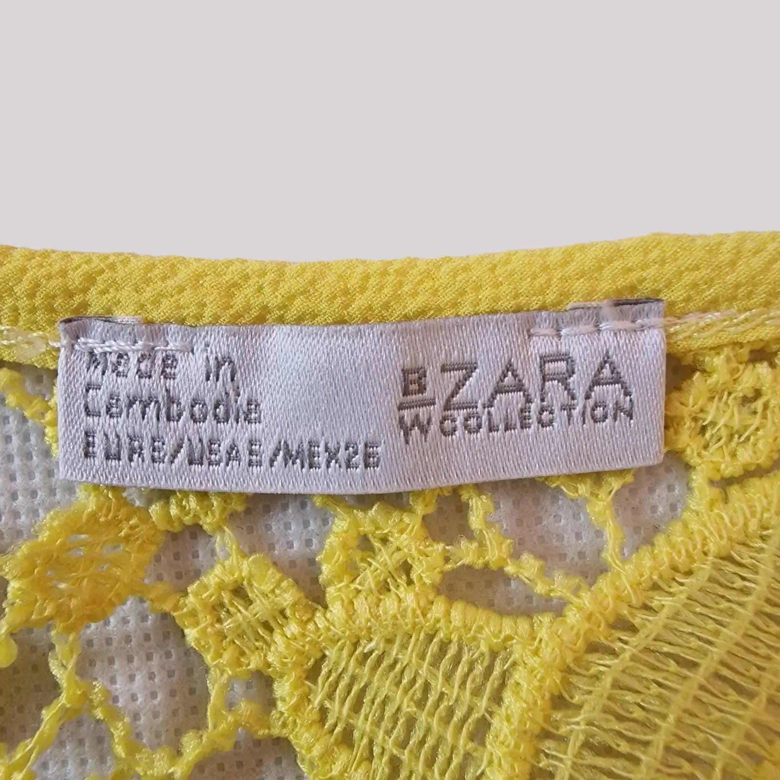 Womens Zara Yellow Crop Top Uk 6 - 4 - 976