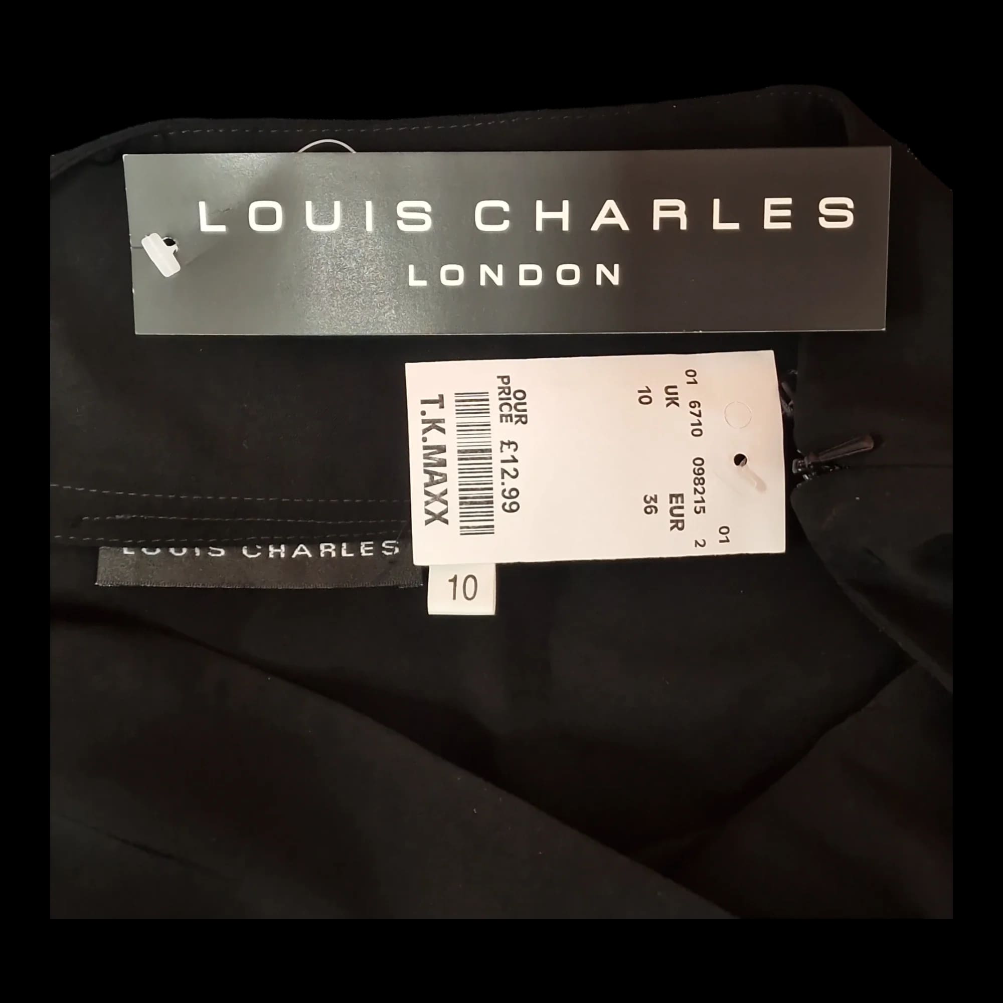 Womes Louis Charles Black Wrap Over Skirt UK 10 - Skirts