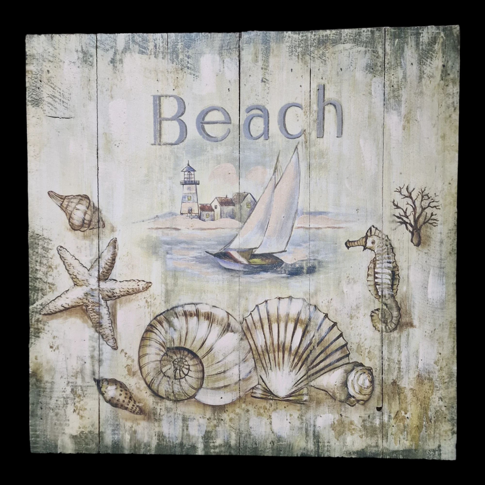 Wooden Beach Sign Wall Art - Unbranded - 1 - 1334