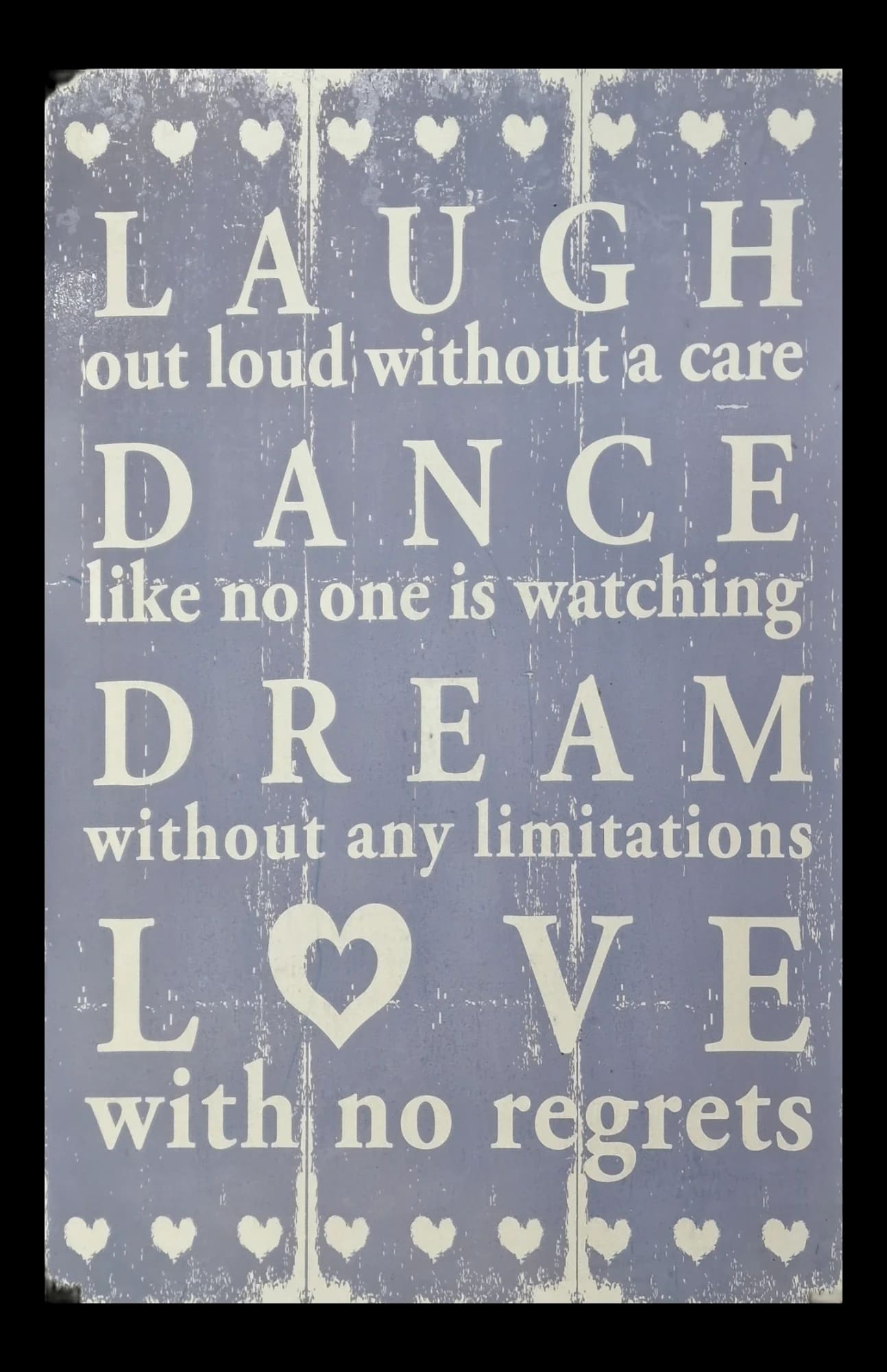 Wooden Laugh Dance Dream Love Sign Wall Art - Unbranded - 1