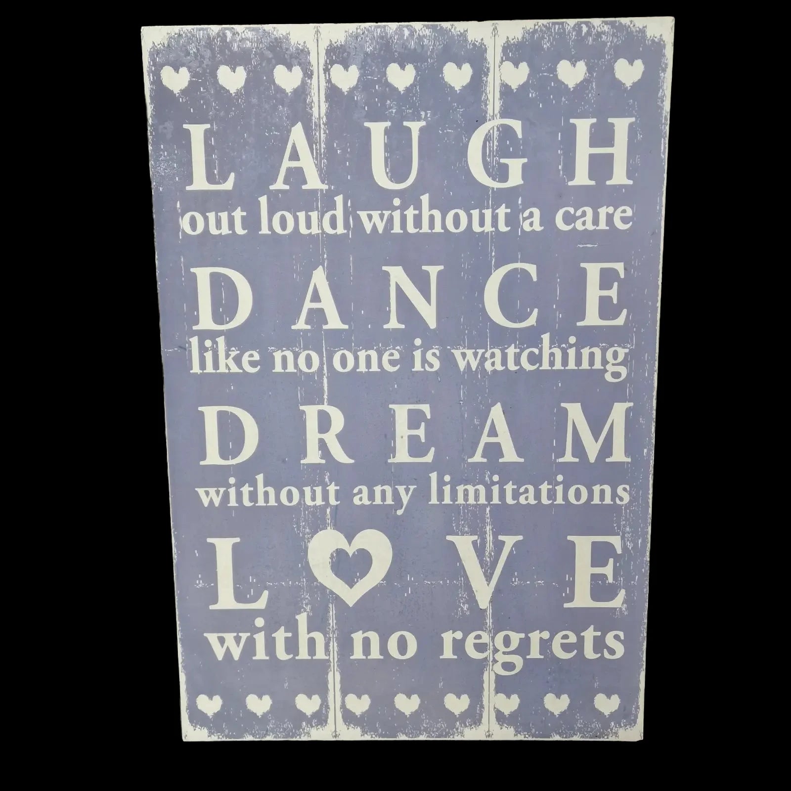 Wooden Laugh Dance Dream Love Sign Wall Art - Unbranded - 2